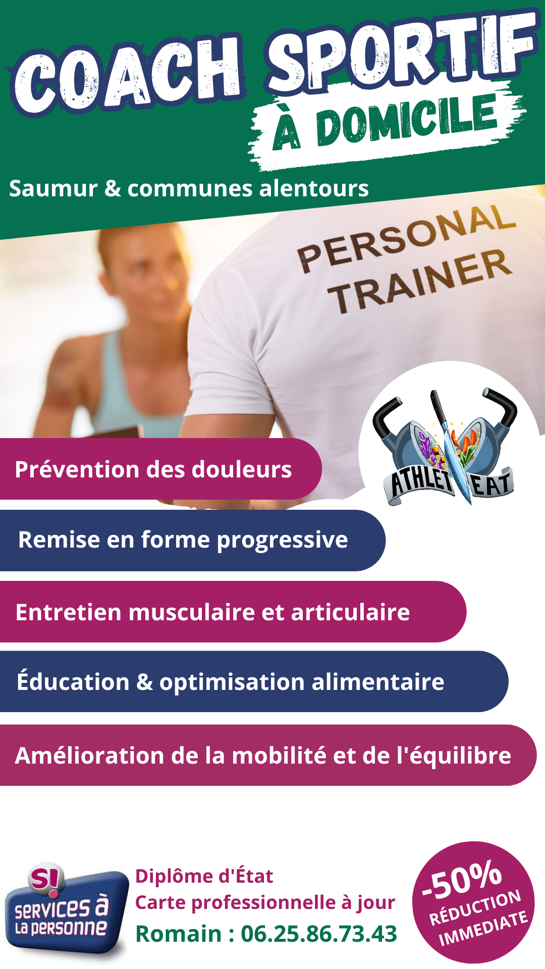 Coach sportif à domicile - ATHLET-EAT
